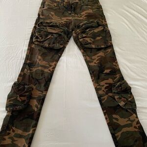 Green and Brown Cargo Pants with Military Style